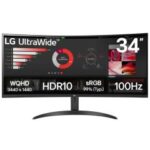 Ecran Gaming LG 34WR50QK 34'' UWQHD Incurvé 100Hz