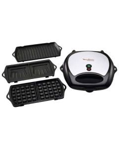 gaufrier-moulinex-sw611812-3en1-700w-noir-silver.jpg Gaufrier MOULINEX SW611812 3en1 700W - Noir & Silver – Image 1