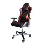 Chaise Pilote Gaming En Cuir Avec Accoudoirs Rembourrés - Noir&Rouge