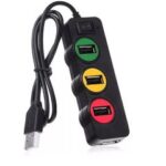 HUB USB 4 ports USB 2.0 avec interrepteur - Noir