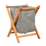 Panier à Linge Pliable en Bois Petit Modèle - Gris