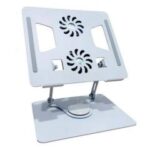Support Pour PC Portable Rotatif 360° Degré Avec 2 Ventillateurs - Gris