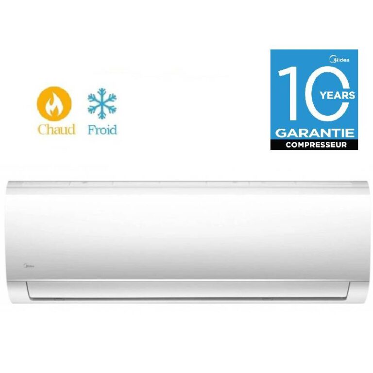 climatiseur Midea 12000 BTU chaud froid vue de face