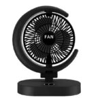 mini ventilateur de bureau rechargeable SM-FAN noir vue de face