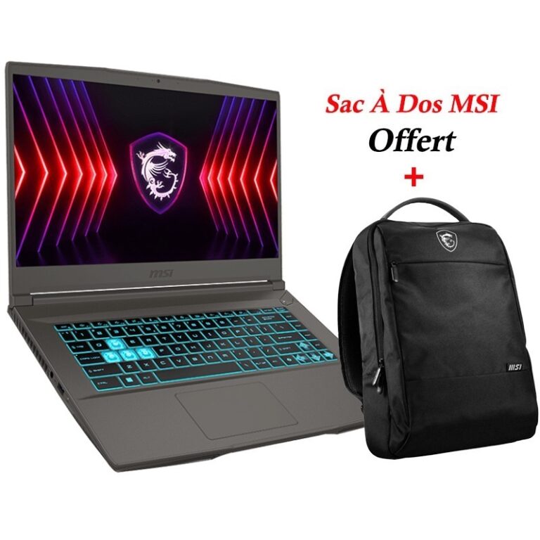 PC Portable Gamer MSI Thin 15 B13UCX vue de face