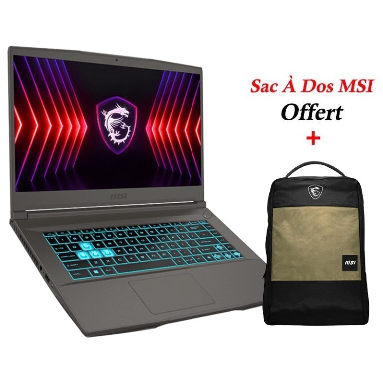 PC portable gamer MSI Thin 15 B13UCX vue de face