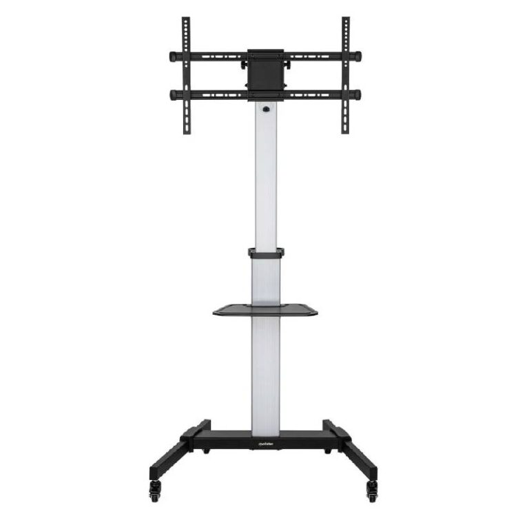 support TV mobile MANHATTAN roulettes vue de face