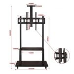 support tv mobile roulettes vue de face