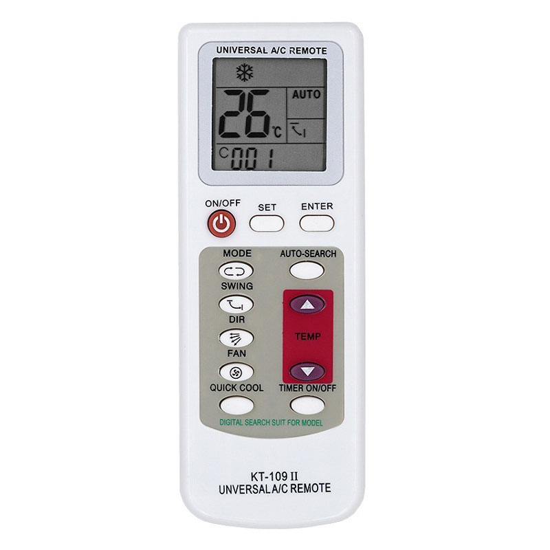 télécommande universelle climatiseur KT-109II vue de face