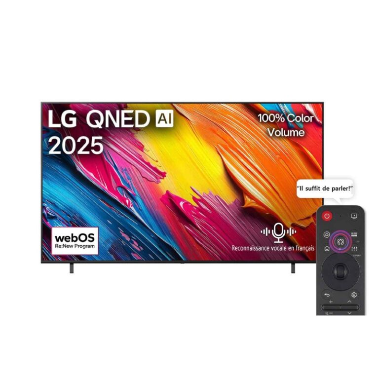 TV LG 55 pouces QNED 4K vue de face