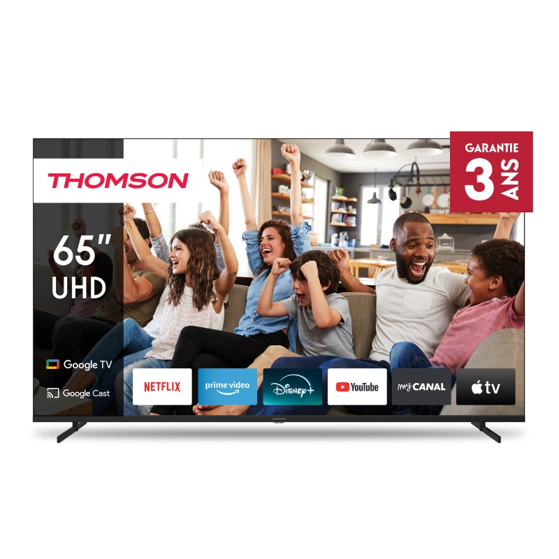 TV Thomson 65 pouces 4K UHD Google TV vue de face