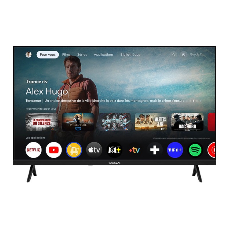 TV VEGA 50 pouces QLED 4K vue de face