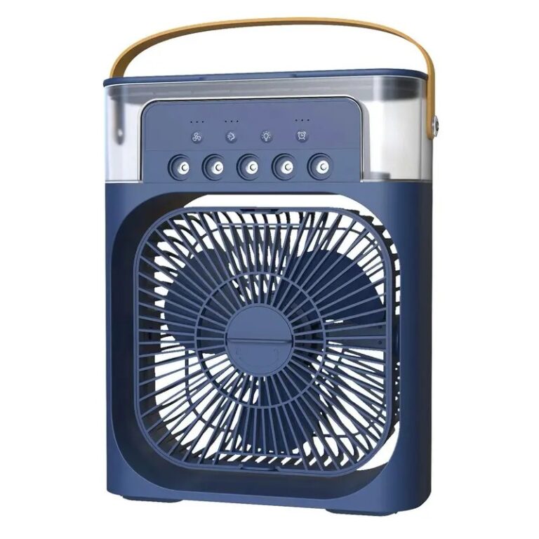 ventilateur brumisateur 2en1 bleu vue de face