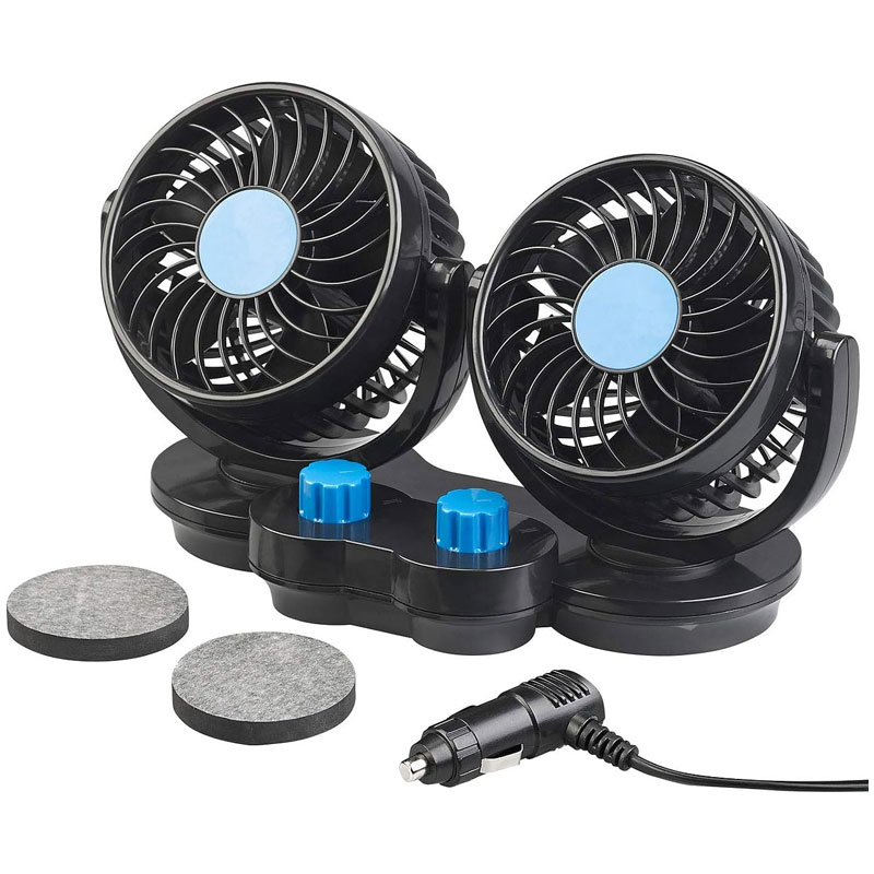 ventilateur double voiture pivotant 180 vue de face