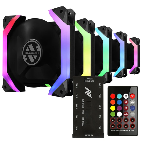 kit ventilateurs ABKONCORE SP120 Spectrum RGB vue de face