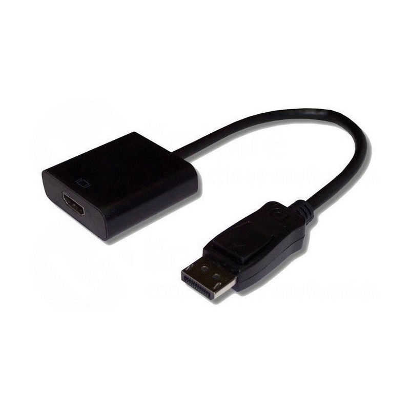 adaptateur-hdmi-femelle-vers-displayport-male.jpg adaptateur HDMI femelle vers DisplayPort mâle vue de face