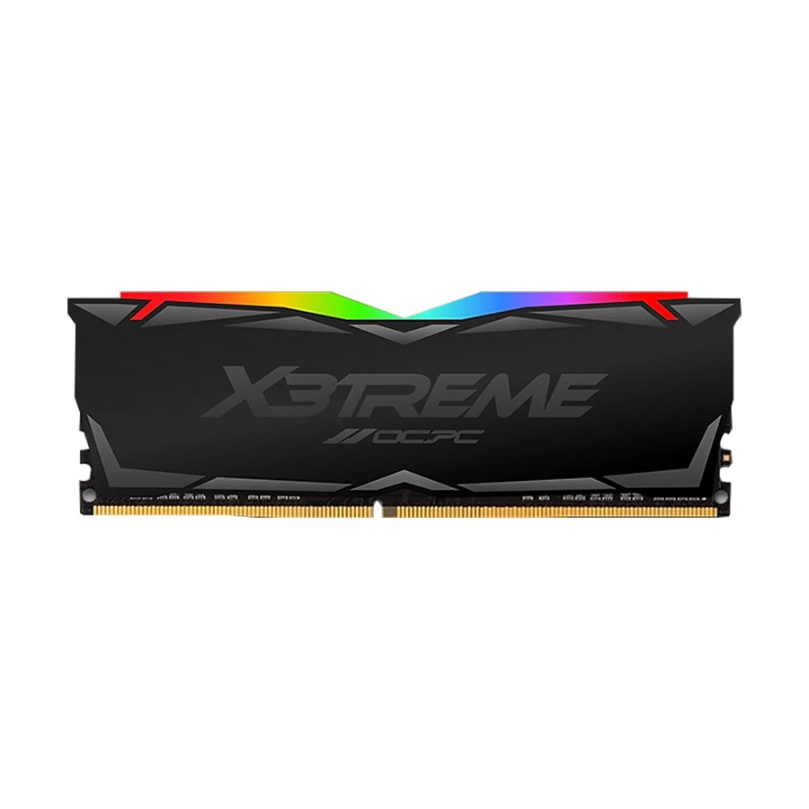 barrette-memoire-x3-rgb-ocpc-16g-ddr4-3200-mhz-tunisie-1.jpg barrette mémoire OCPC X3 RGB 16Go DDR4 3200MHz vue de face