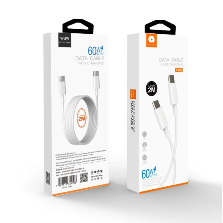 câble USB-C 60W WUW X189 vue de face