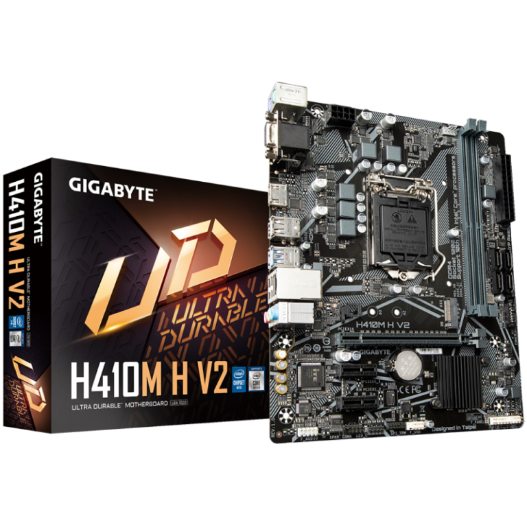 carte mère Gigabyte H410M-S2H vue de face