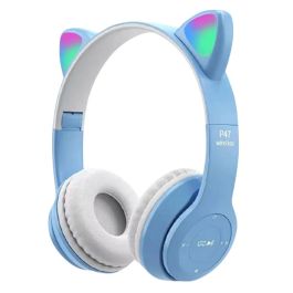 casque sans fil P47M Cat bleu vue de face