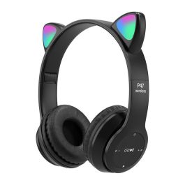 casque sans fil P47M Cat noir vue de face