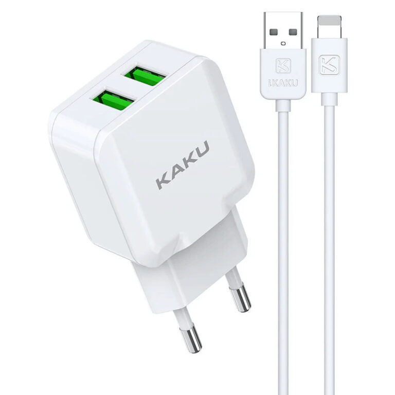 chargeur kaku 2 usb lightning iphone vue de face