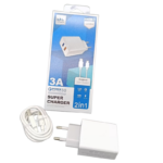 chargeur secteur micro usb 18w 2 ports vue de face