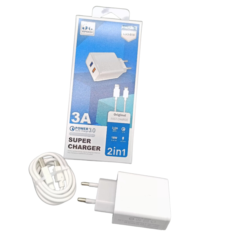 chargeur-secteur-avec-cable-lightning-18w-2-ports.png chargeur lightning 18w 2 ports vue de face