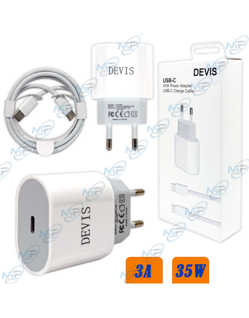 chargeur USB-C PD 35W DEVIS vue de face