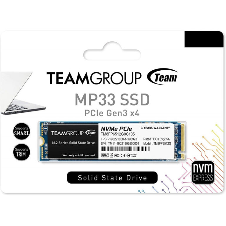 SSD M.2 TeamGroup MP33 256 Go vue de face