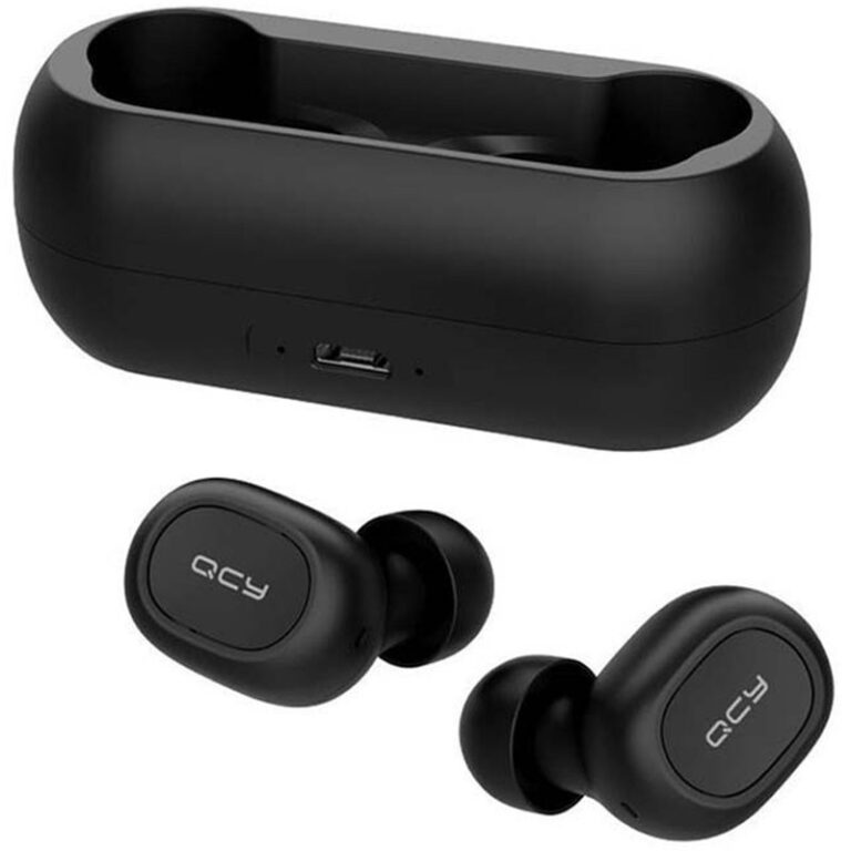 écouteurs Bluetooth QCY T1C Noir vue de face