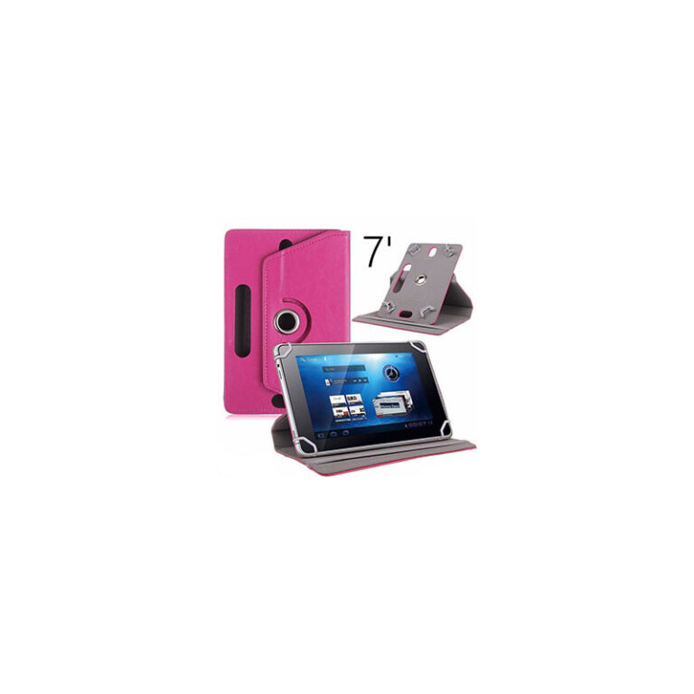 etui tablette 7 pouces rose vue de face