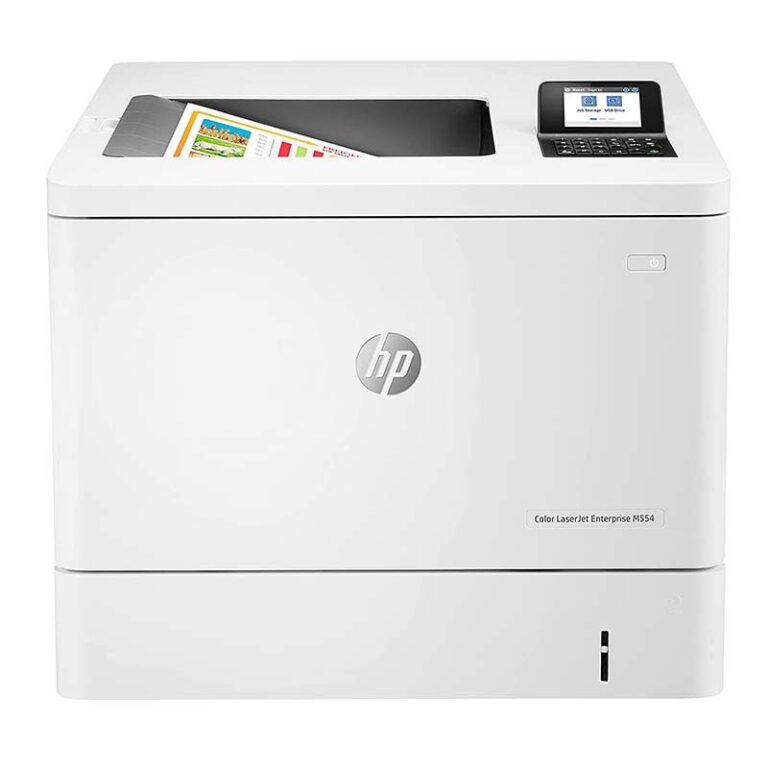 imprimante hp enterprise m554dn vue de face