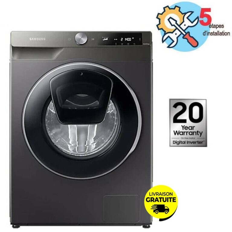 lave linge samsung ww90t654dln eco bubble 9kg vue de face