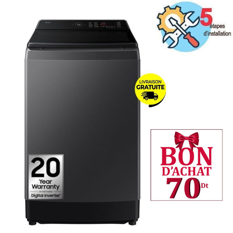 lave linge top samsung wa80f13s5c 13kg vue de face