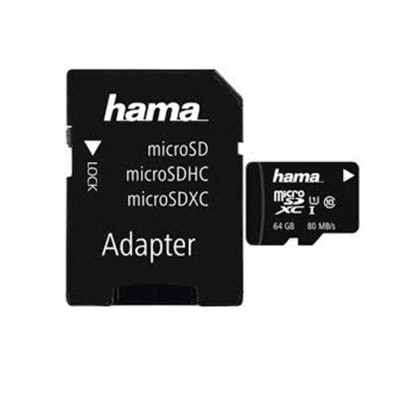 carte mémoire microSDHC Hama 64 Go vue de face