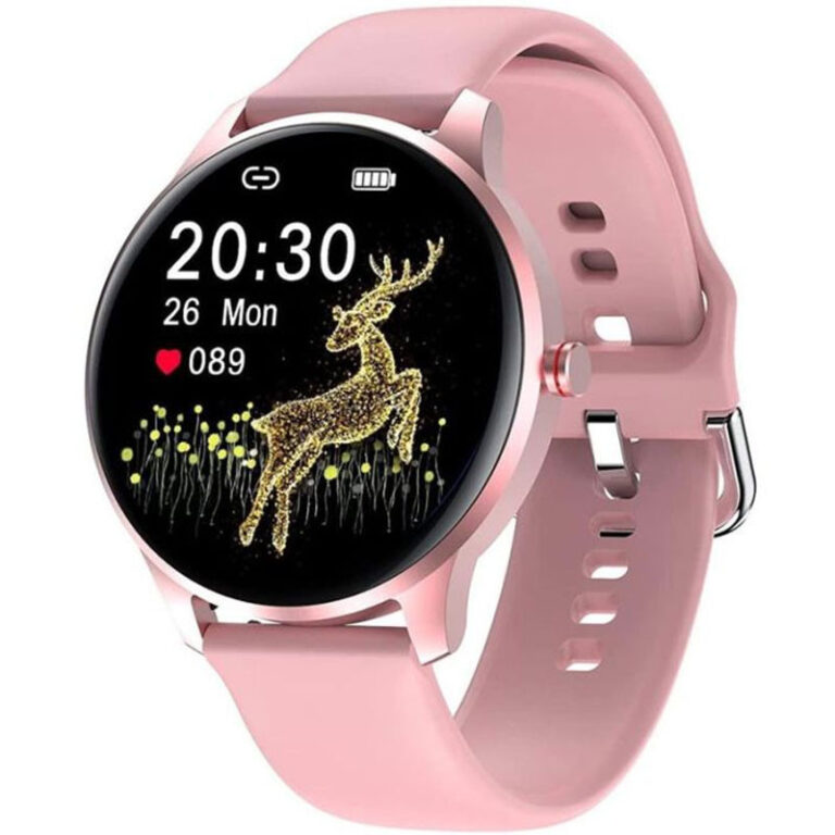 montre connectée LINWEAR LW29 rouge vue de face