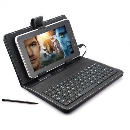 pochette tablette 7 pouces avec clavier vue de face