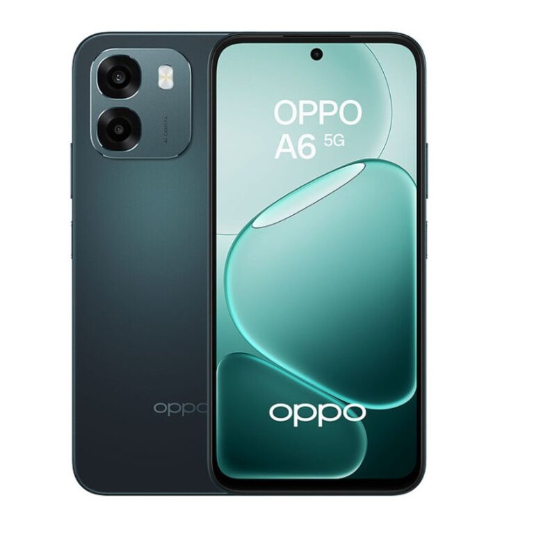 smartphone OPPO A6 5G 8Go 256Go Saphir Bleu vue de face