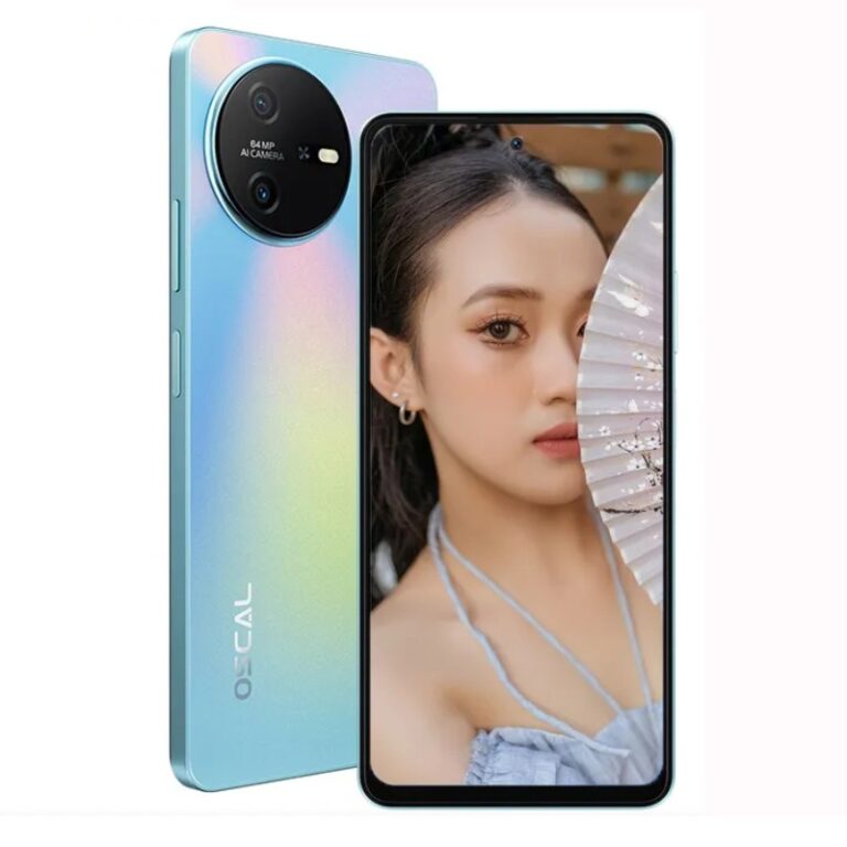 smartphone OSCAL Tiger 12 8Go 128Go Bleu vue de face