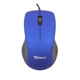 souris optique filaire S-BOX M-958B bleu vue de face