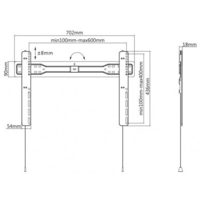 Support Mural SBOX Fixe PLB-5746F Pour TV meilleur prix tunisie