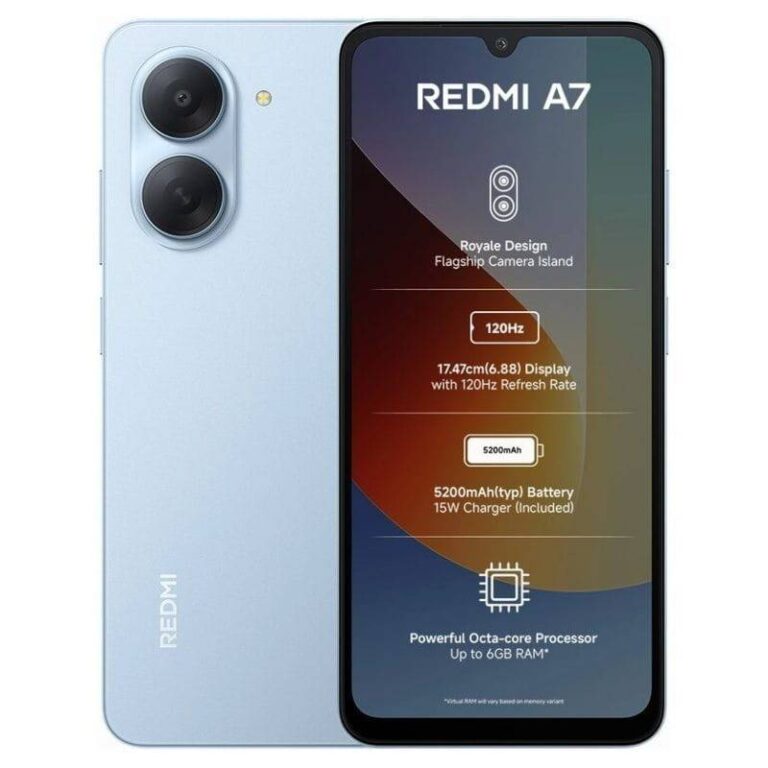 Xiaomi Redmi A7 Sky Blue vue de face