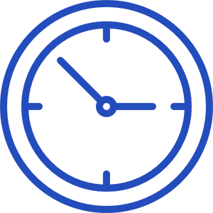 Icône horloge représentant la rapidité de la réponse bancaire