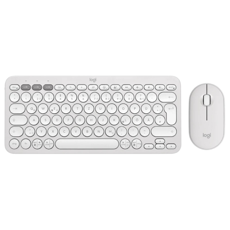 ensemble-clavier-souris-sans-fil-logitech-combo-pebble-2-blanc-xbb PACK Clavier et Souris LOGITECH Pebble 2 Blanc – Image 1