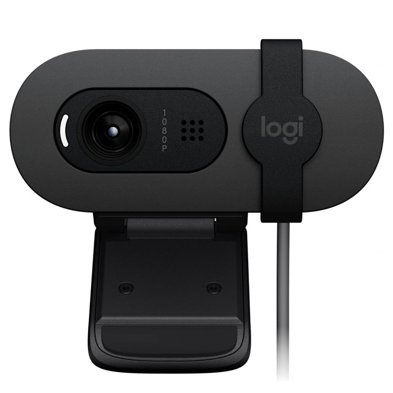 webcam-logitech-brio-100-full-hd-1920p-graphite (1) Webcam LOGITECH Brio 100 FHD Noir – Image 1